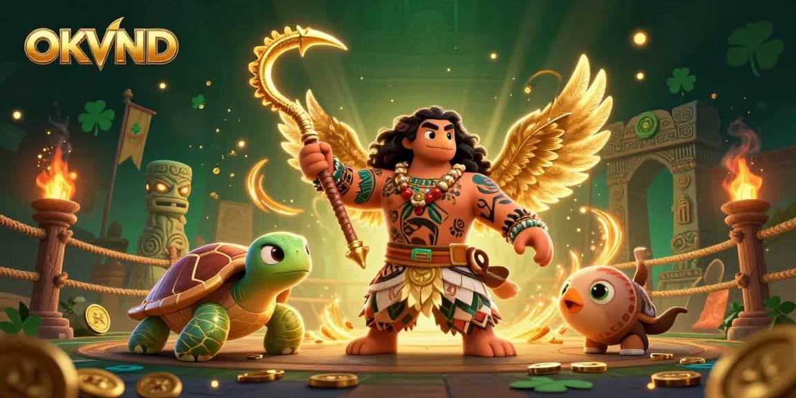 Experience the thrill of OKVND casino with a Polynesian demigod and magical turtle.