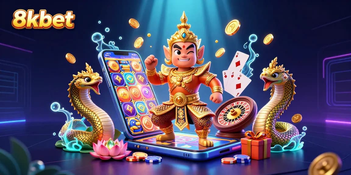 Experience thrilling gaming at 8xbet with exciting casino illustrations and dynamic gameplay elements.