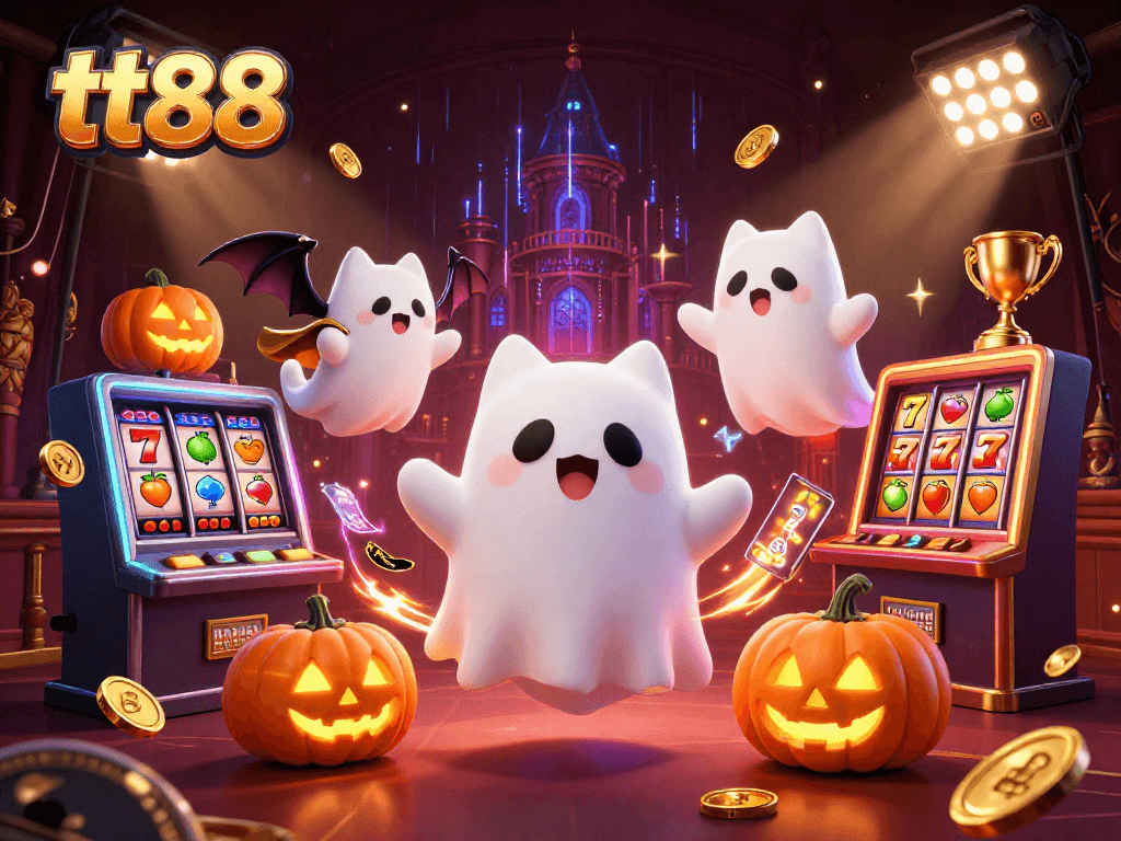 Experience the vibrant casino atmosphere of tt88 as ghost cat and bat showcase gaming excitement.