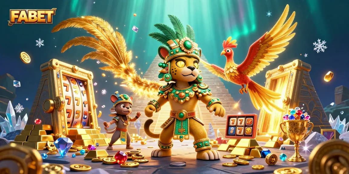 FABET enhances winning opportunities with thrilling slot games featuring golden treasures and vibrant lights.
