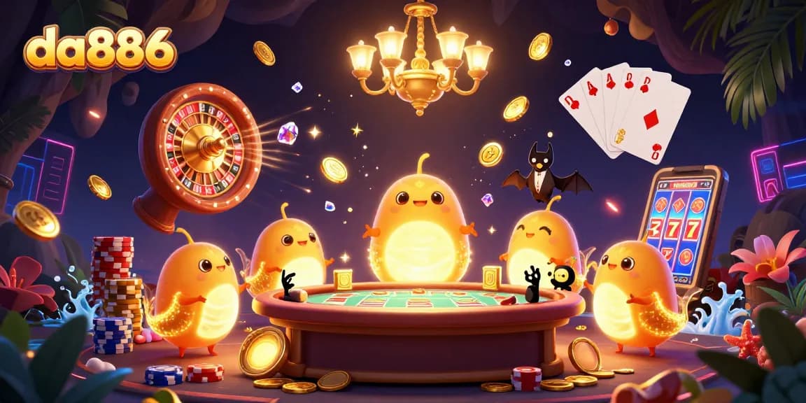 Experience the excitement of da886 casino with glowing characters and dynamic game elements
