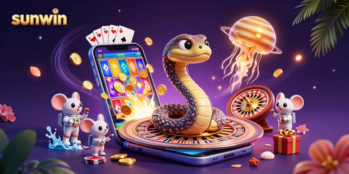 Experience thrilling bets with sunwin as astronaut mice play at a cosmic roulette wheel.