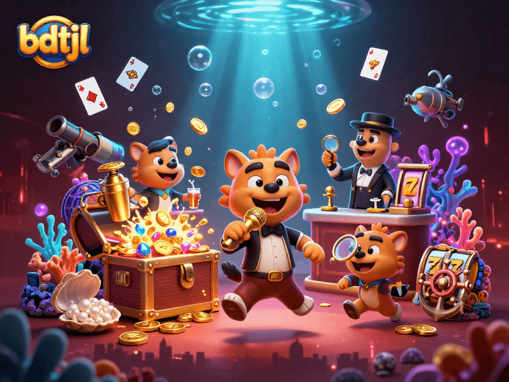 Experience casino fun with bdtjl's lively hyenas running a comedy club atmosphere.