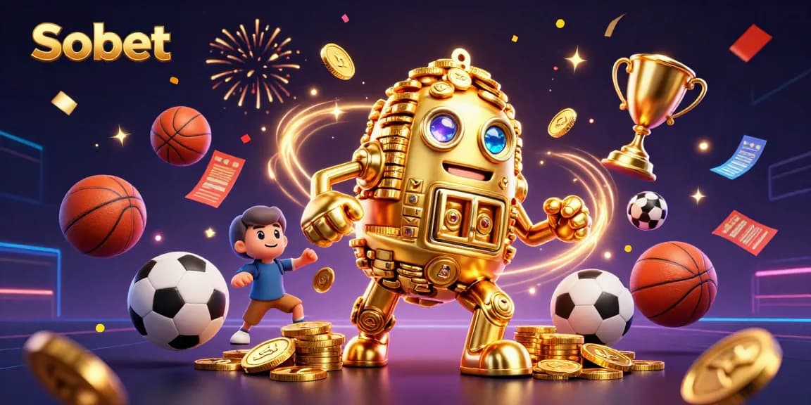 Experience Sbobet sports betting with vibrant characters and dynamic elements in a festive celebration.