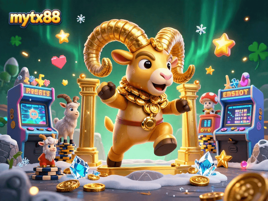 Experience the excitement of gambling at mytx88 with a vibrant 3D casino scene filled with energy.