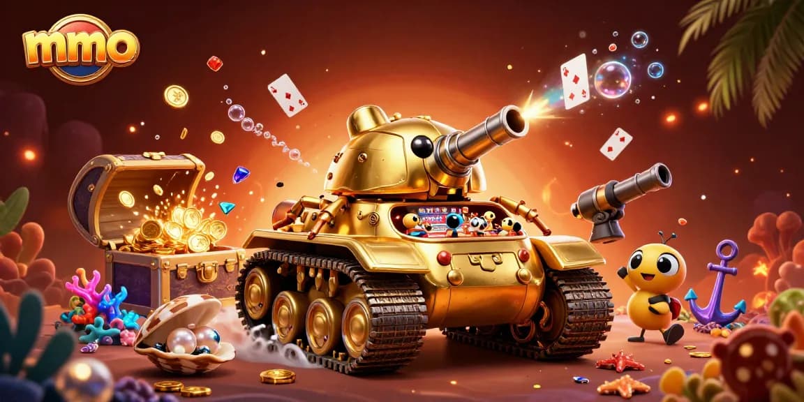 Experience the vibrant gaming scene at mmoo with this lively casino illustration featuring unique elements.