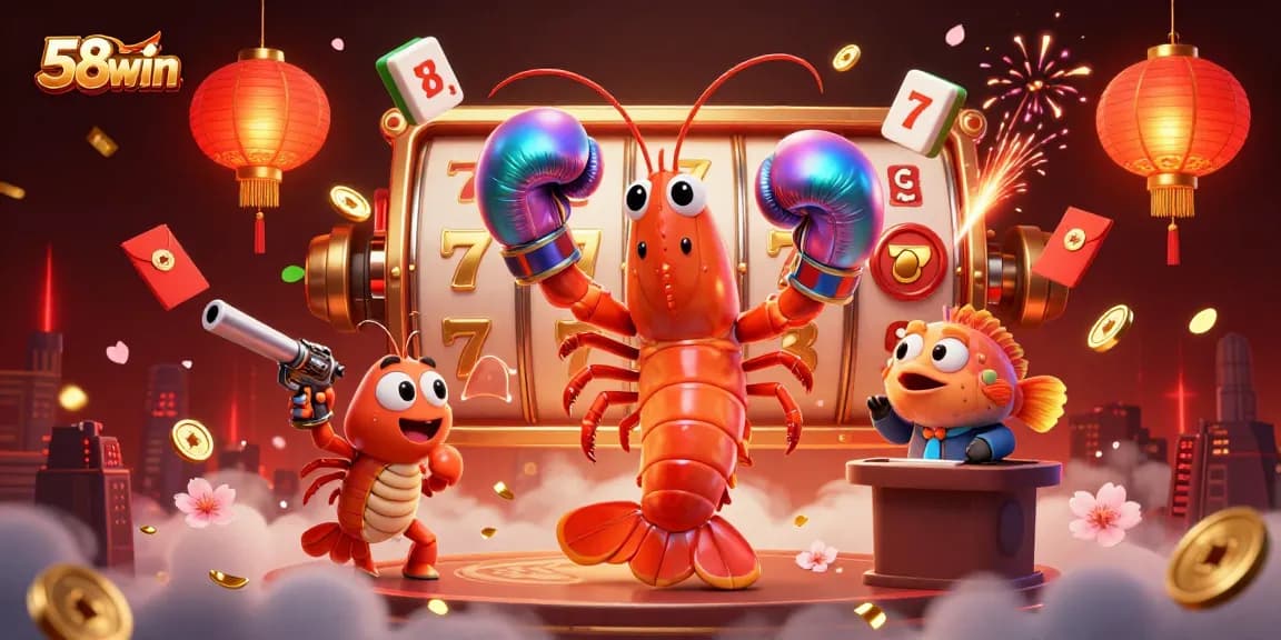 Enjoy thrilling gameplay at 58win with slot reels, lucky 7s, and festive game elements