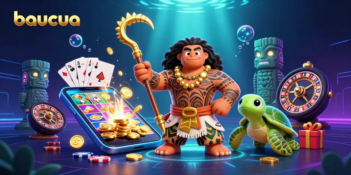 Engage in thrilling baucua gameplay with visually stunning characters and dynamic casino elements