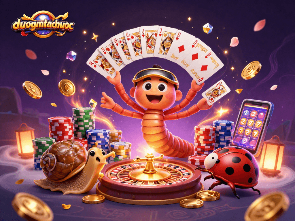 Play duongmatchuoc with excitement as the millipede dealer fans playing cards and casino elements surround.