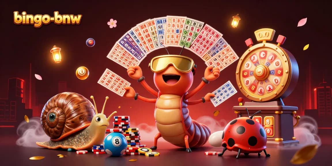 Experience exciting gameplay with bingo-bnw's vibrant 3D illustration featuring dynamic characters and bingo elements.