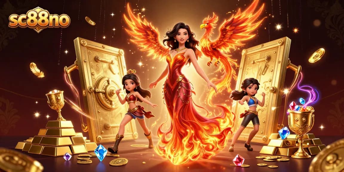 Experience thrilling gaming action at sc88no with vibrant casino elements and engaging characters.