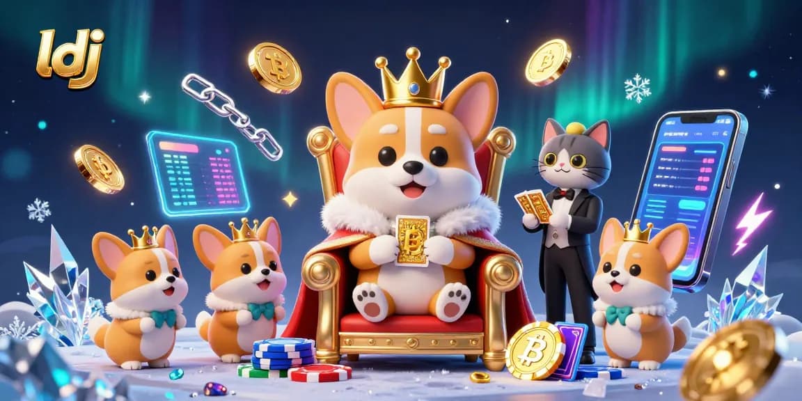 Join the royalty of gambling with ldj's exclusive 3D casino scene featuring corgis, coins, and vibrant gameplay.