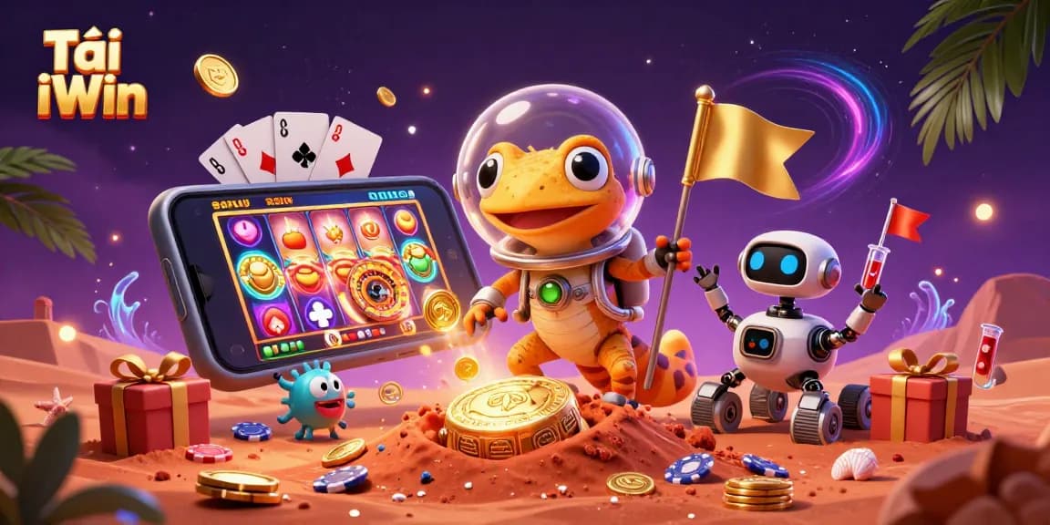 Tải iWin and experience an alien-themed casino adventure with vibrant game elements