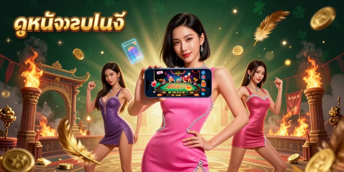 Experience ดูหนังออนไลน์ with stunning visuals of a sophisticated Asian woman engaging in a dynamic live dealer game.