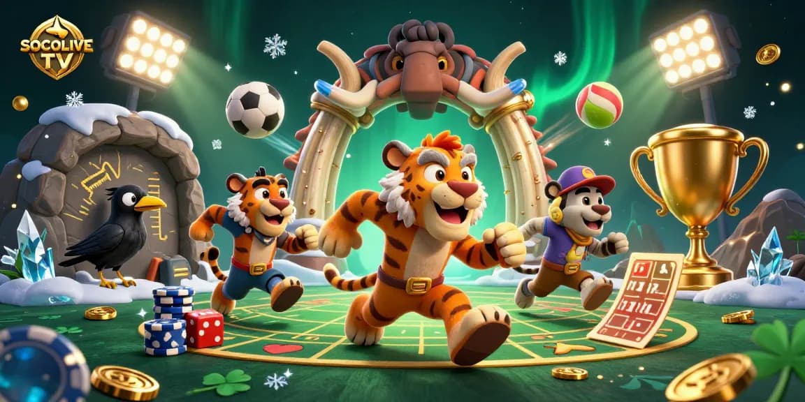Experience high-stakes gameplay with SOCOLIVE TV's dynamic sports betting action in this vibrant scene.