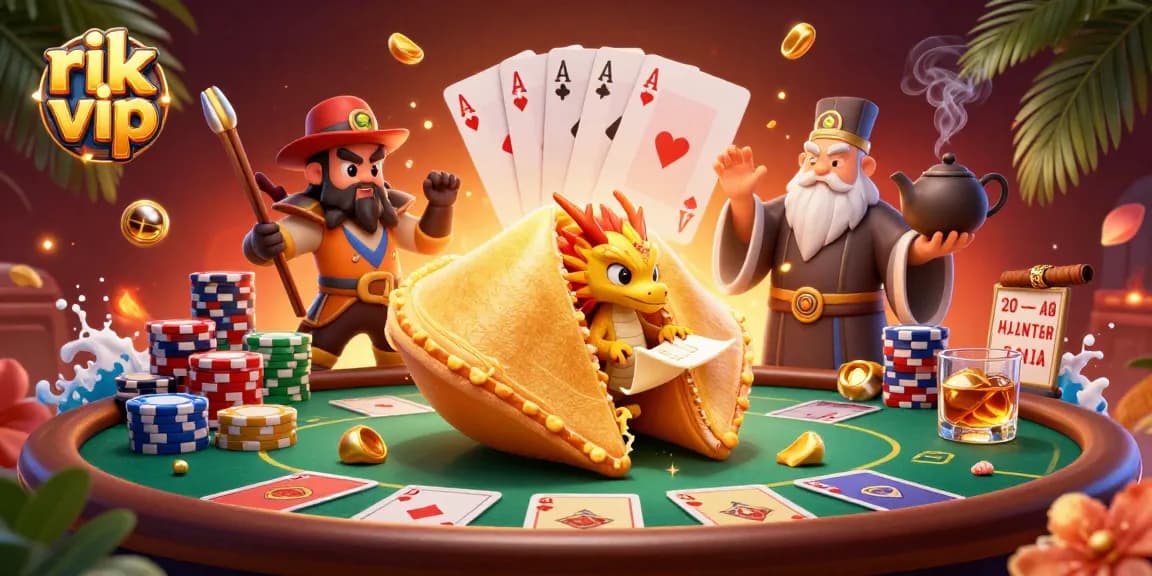 Experience thrilling gameplay at rik vip with a vibrant 3D casino scene showcasing poker and fortune elements.