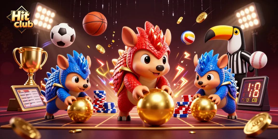 Hit club pangolins bowling through poker chips in a dynamic 3D casino scene.