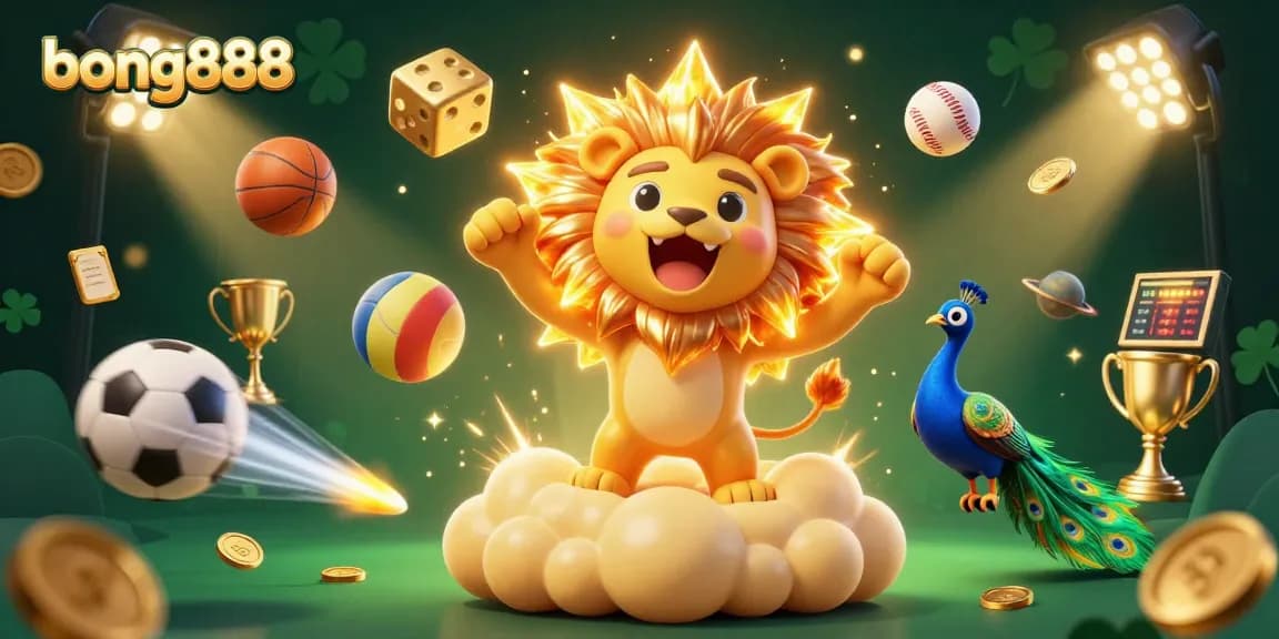 Engage with bong888's vibrant 3D illustration, showcasing thrilling gaming action.