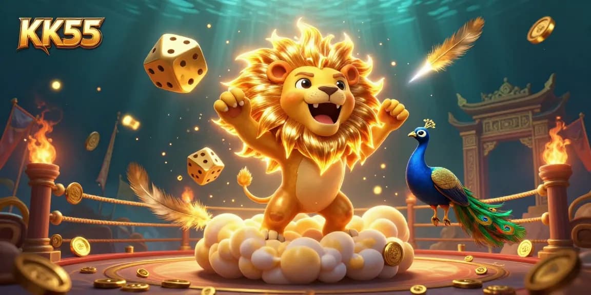 Bet big with KK55's thrilling atmosphere, featuring majestic characters and dynamic casino elements.