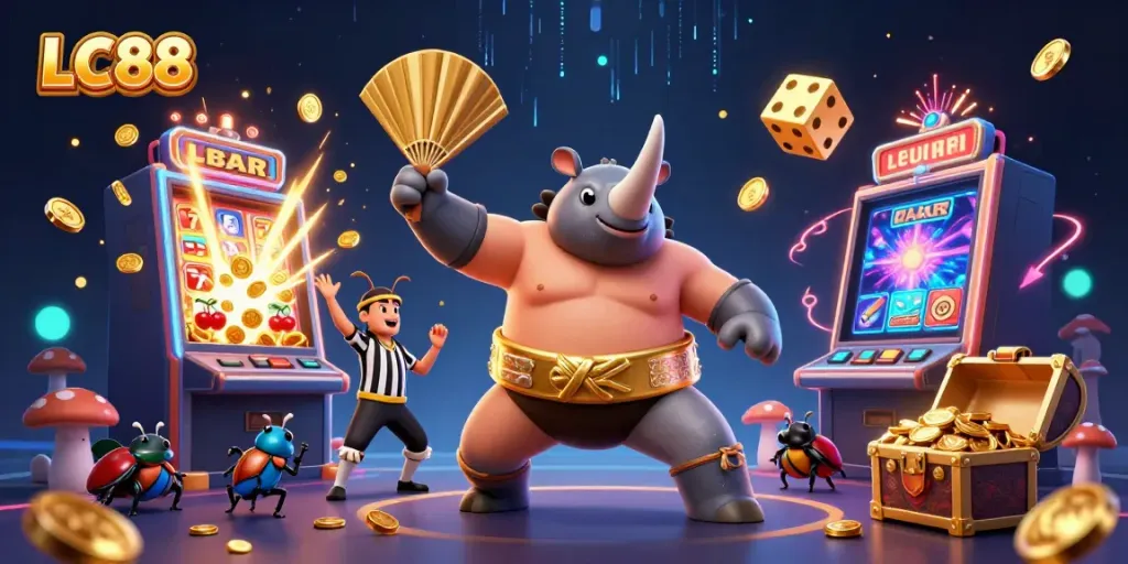 Experience excitement with LC88's unique 3D casino scene featuring thrilling slot games.