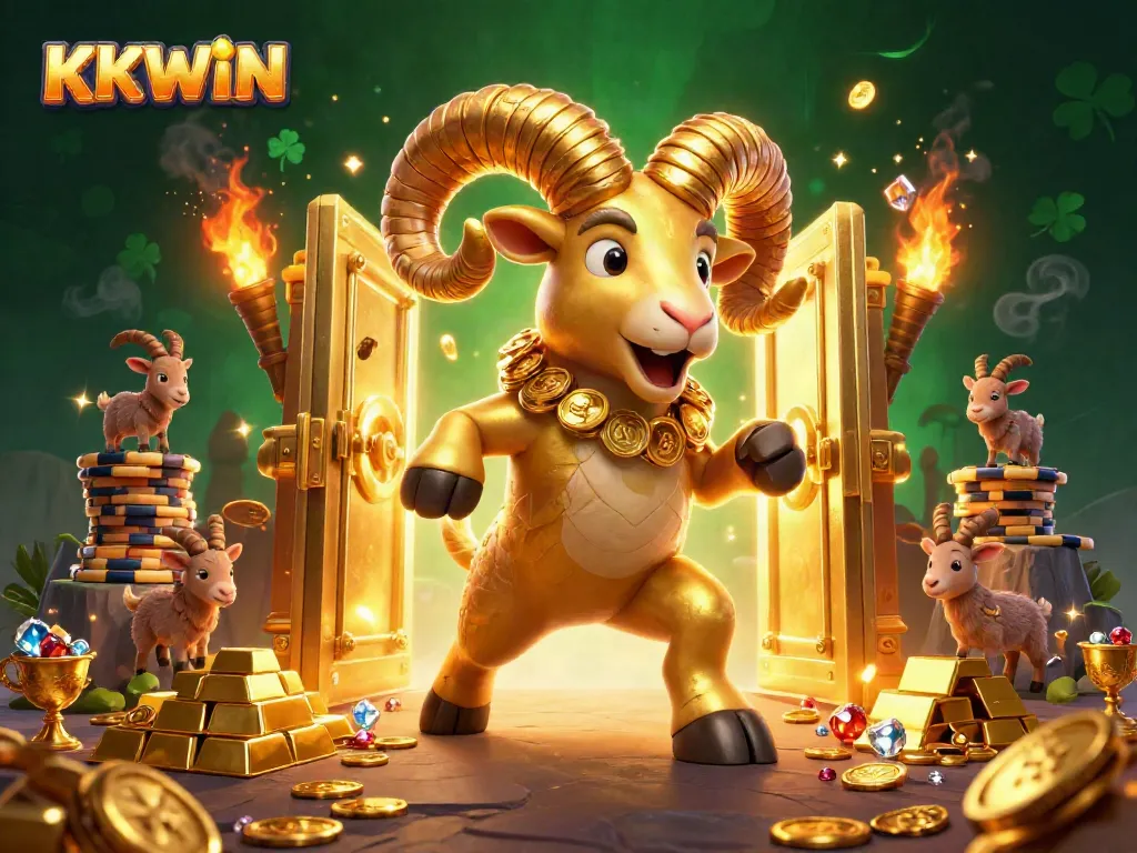 KKWIN showcases thrilling 3D gambling action filled with golden treasures and vibrant characters.