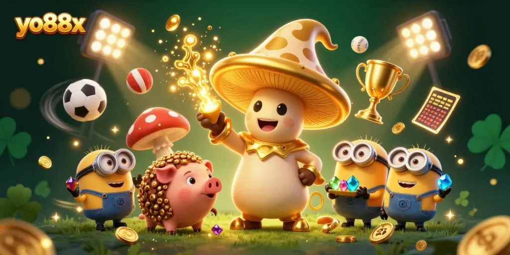 Experience thrilling gaming at yo88x with a fantasy scene of magic and treasures.