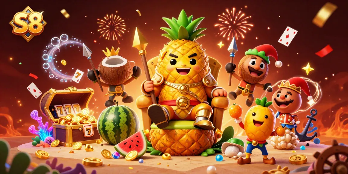 Experience thrilling wins at S8 with vibrant casino action illustrated in 3D.