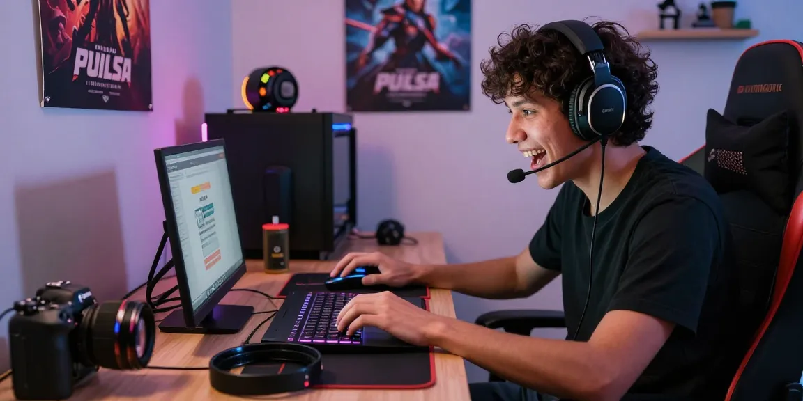 Engaging gaming setup featuring a player depositing pulsa 10k tanpa potongan in an exciting online gaming environment.