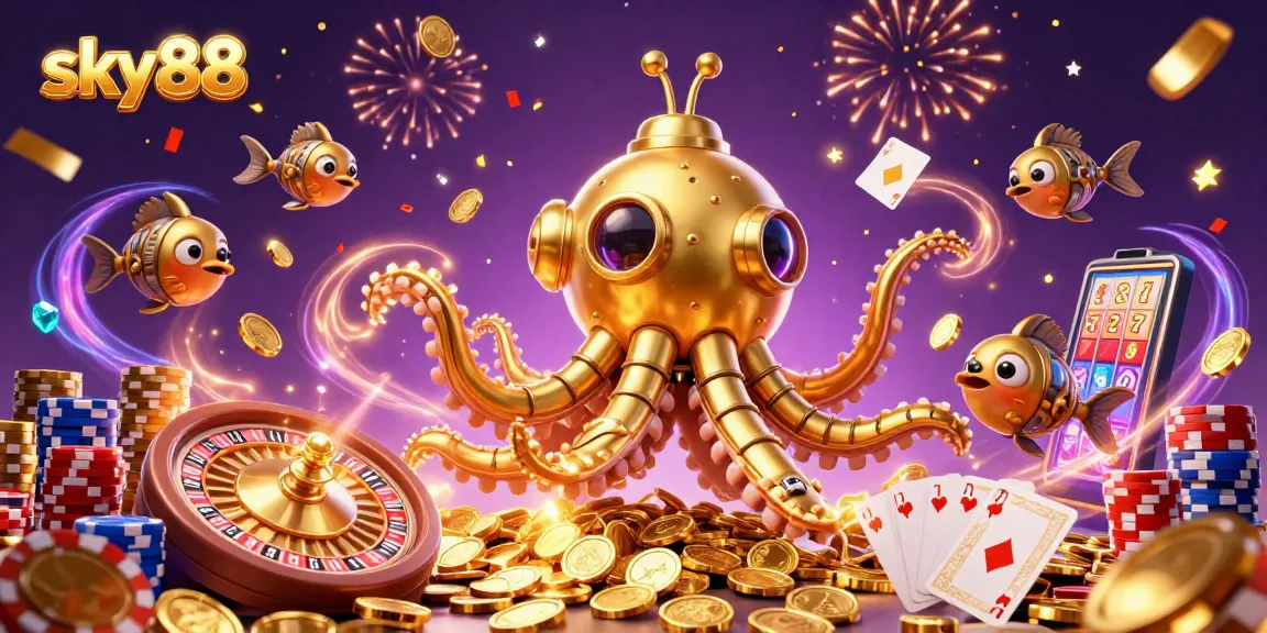 Win big with sky88 casino's thrilling games and stunning visuals in an exciting 3D scene.