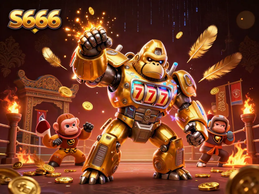 S666 transforms the casino experience with dynamic elements and vibrant energy in a 3D illustration.
