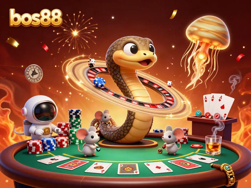 Experience the thrilling cosmos of bos88 with a vibrant casino adventure, where playful astronauts bet on Saturn's roulette rings.