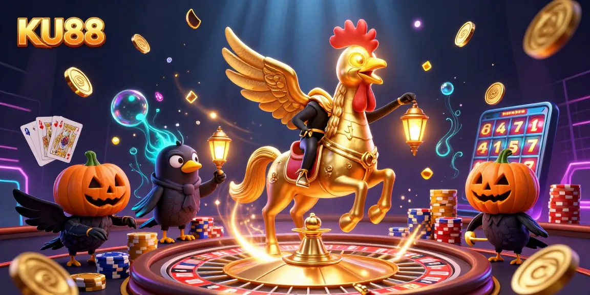 Win big with KU88 while enjoying a thrilling night at the casino depicted in vibrant 3D.