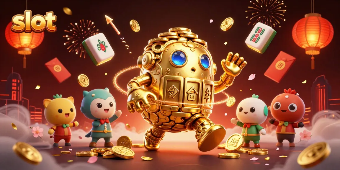 Engaging slot gaming scene featuring a golden golem and vibrant casino elements