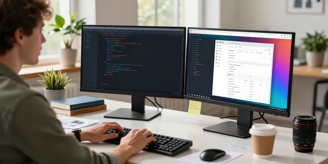 Dynamic workspace showcasing UK WordPress hosting development environment and productivity tools.