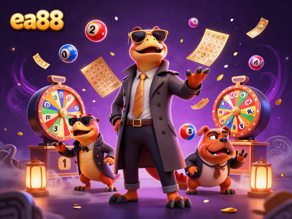 ea88 players entering VIP lounge with raptors in trench coat and bouncer, vibrant casino theme