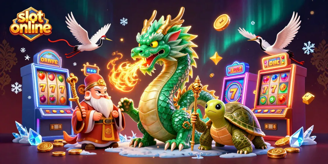 Spin the reels and win big with vibrant slot online illustration featuring lucky symbols.
