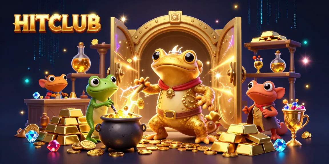 Engage with HITCLUB's thrilling action in a vibrant 3D casino scene.
