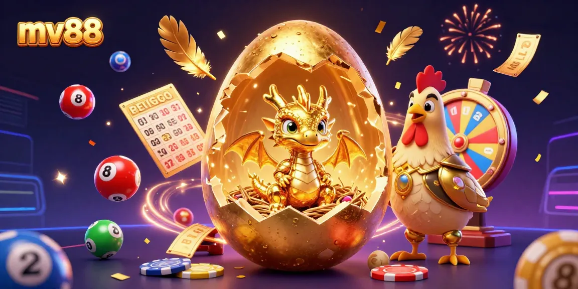 Experience thrilling gameplay at mv88 with a golden dragon surrounded by dynamic gambling elements