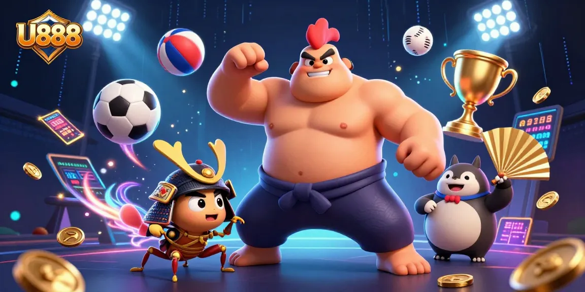 U888 engages players with dynamic sports-themed gambling action and vibrant casino elements.