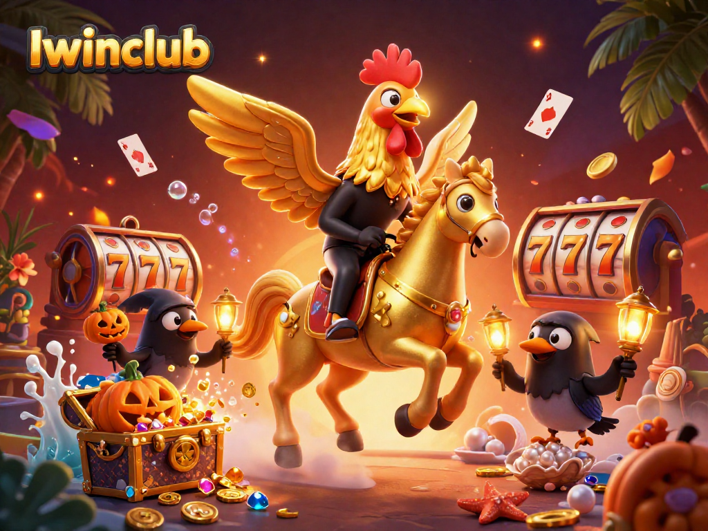 Iwinclub captures the thrill of winning at the casino with vibrant characters and exciting game elements.