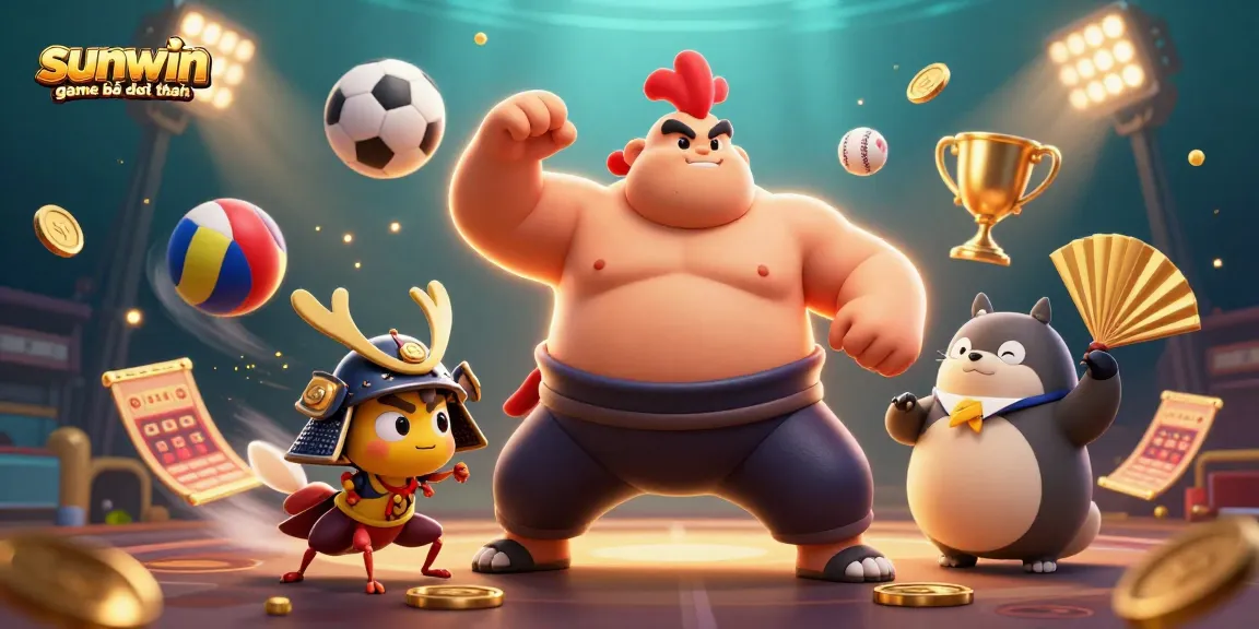 Spin to win with the exciting sunwin game bài đổi thưởng featuring dynamic 3D characters and vibrant casino elements.