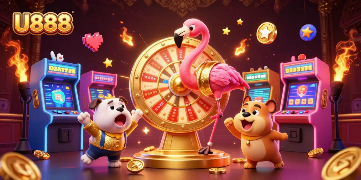 Win big at U888 with a vibrant game show atmosphere featuring colorful slots, prizes, and excitement.