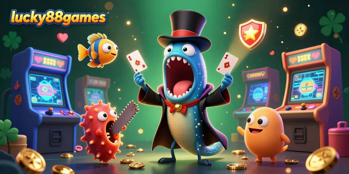 Engage in thrilling magic with lucky88games featuring a gulper eel magician and a top-hat anglerfish.
