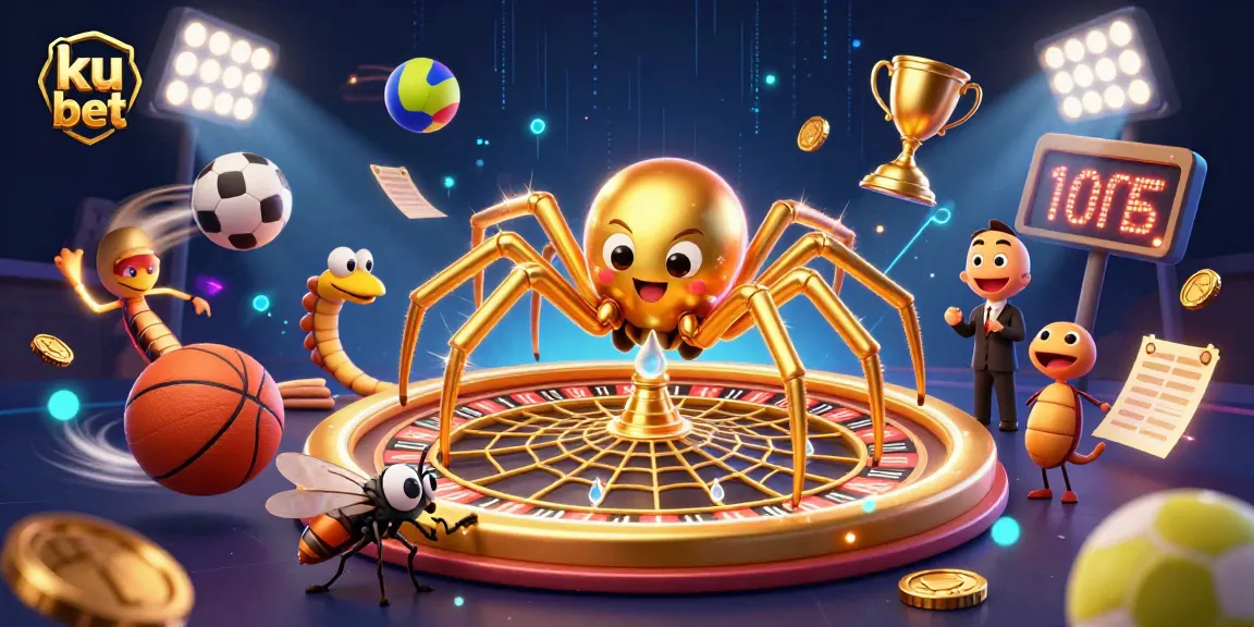 Bet on ku bet's exciting casino experience, featuring a lively spider and croupier in action.