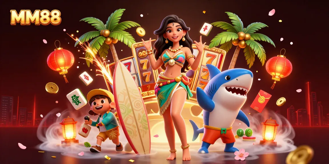 Experience thrilling gaming at MM88 with dynamic visuals of slots and lucky symbols.