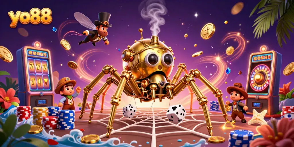 Experience the thrill of yo88 with dynamic 3D casino elements, featuring steampunk characters and dazzling visuals.
