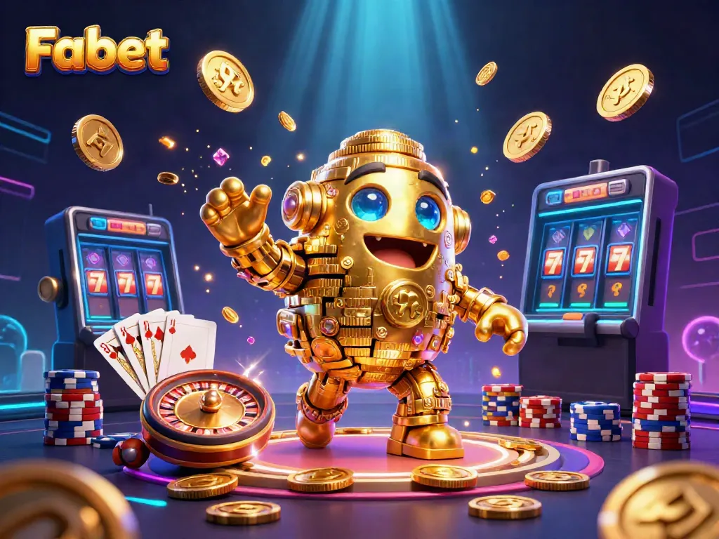 Experience the exciting world of Fabet with dynamic golden characters and casino elements!