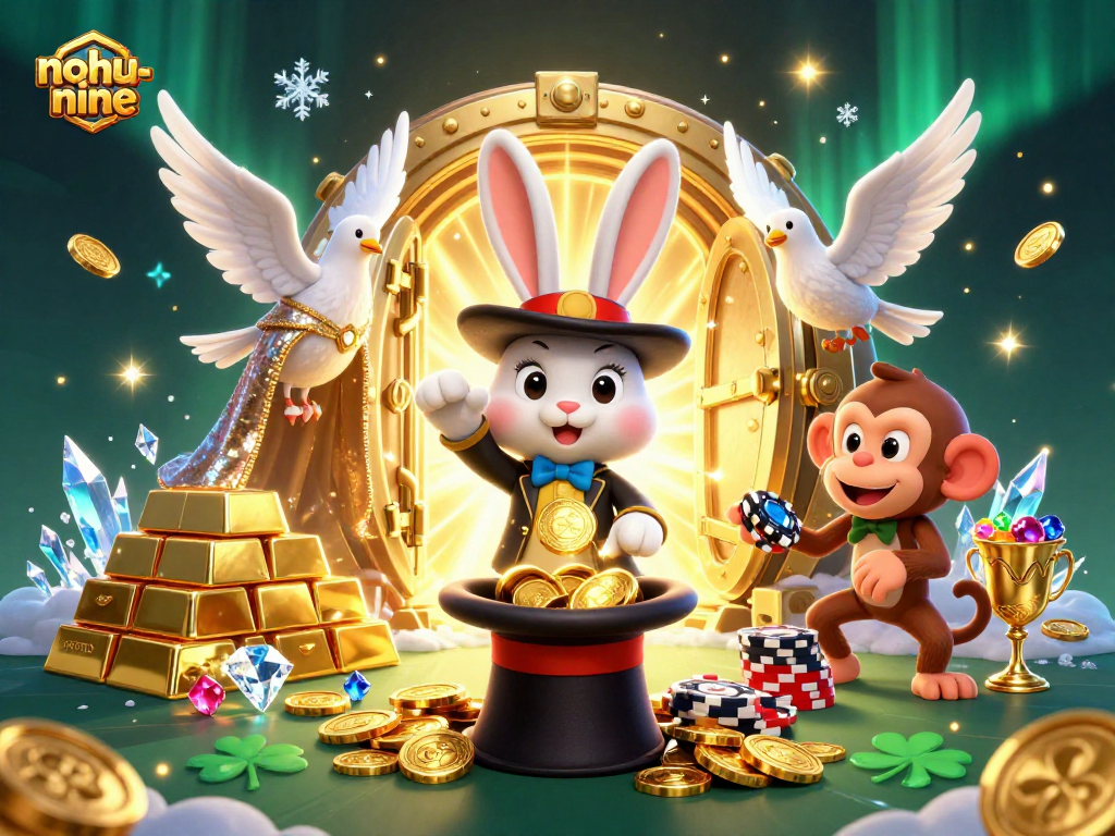 Experience thrilling gameplay with nohu-nine in this vibrant casino scene full of treasure and excitement!