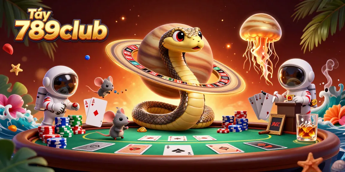 Experience vibrant gaming with Tải 789club where cosmic characters take charge at a roulette wheel.