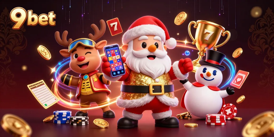 Experience thrilling wins at 9 bet with festive characters in an ultra-detailed casino scene.